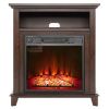 Freestanding Electric Fireplace Heater in Brown Wood Finish