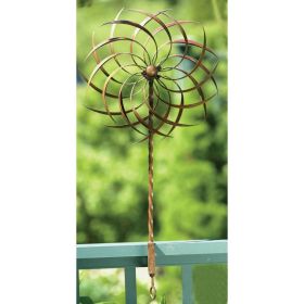 Handcrafted Copper Plated Ornamental Outdoor Garden Wind Spinner Pin-wheel