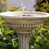 Outdoor Resin Stone Solar Bird Bath Fountain