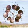 6-Ft Tall Bronze Finish Metal Wind Spinner Spinning Outdoor Modern Art