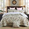 Queen size 3-Piece Quilt Bedspread Set 100-Percent Cotton Floral Paisley