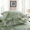 Queen 3-Piece 100-Percent Cotton Bedspread Quilt Set with Green Paisley Pattern