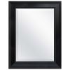 Black 27.5 x 21.5 inch Beveled Bathroom Mirror with Wall Hangers