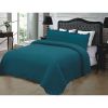 California King 3-Piece 100% Cotton Quilted Bedspread with Shams in Turquoise
