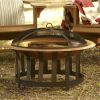 Copper 30-inch Fire Pit with Black Steel Frame and Lid