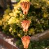 Copper 8.5 Ft Floral Petal Cups Rain Chain
