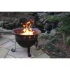 Moon Stars Heavy Duty Cast Iron Outdoor Patio Fire Pit Cauldron with Cover