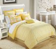 Queen size Yellow 7-Piece Floral Bed in a Bag Comforter Set