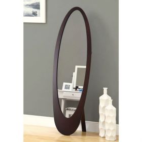 Modern Oval Cheval Floor Mirror in Cappuccino