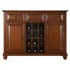 Classic Cherry Wood Finish Dining Room Sideboard Buffet with Wine Storage
