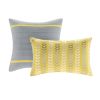 Twin/Twin XL 4-Piece Chevron Stripes Comforter Set in Gray White Yellow