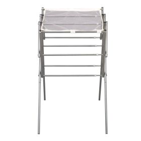 Expandable Indoor Clothes Laundry Drying Rack in Silver Metal