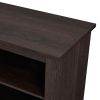 Espresso Wood 58-inch TV Stand Electric Fireplace Space Heater