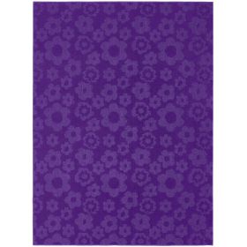 5' x 7' Purple Area Rug with Floral Flowers Pattern - Made in USA