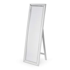 Modern Classic Art Deco Beveled Floor Mirror with Easel Style Stand