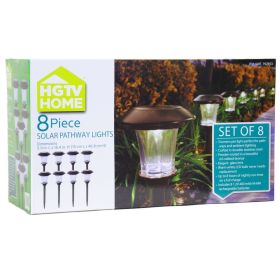 8-Piece Outdoor Pathway Solar Lights with Rechargeable Batteries