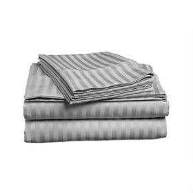 Queen size 4-piece Sheet set in Grey Polyester Microfiber