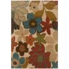 Ivory Multicolored Floral Design Area Rug (5' x 7'6)