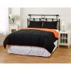 King/CAL King size 3-Piece Orange/Black Microfiber Comforter Set with 2 Shams