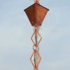 Pure Copper 8.5 Ft Rain Chain with Pyramid Square Cups and Diamond Link Chain