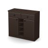 Console Table Sideboard with Storage Drawers in Chocolate