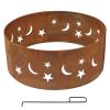 Moon Stars 30-inch Round Steel Outdoor Fire Pit with Rust-like Finish