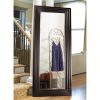 Oversized Full Length Floor Mirror with Espresso Wood Frame