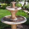 Traditional Style 2-Tier Outdoor Fiberglass Water Fountain