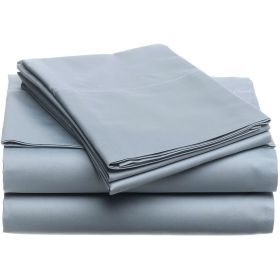 Queen 400-Thread Count Egyptian Cotton Sheet Set in Smokey Blue
