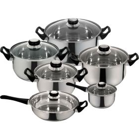 12-Piece Fast Heating Premium Stainless Steel Cookware Set