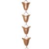 Pure Copper 8.5 Ft Rain Chain with 17 Bell Cups