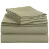 Queen 100-Percent Cotton Velvet Flannel Sheet Set in Thyme Green