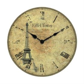 Worn Face Paris Wall Clock with Roman Numerals