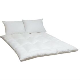 Queen size Cotton Cover Fiberbed Mattress Topper with Polyester Fiber Fill