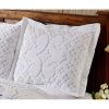 Queen size 3-piece 100-Percent Cotton Chenille Bedspread in White with Shams