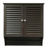 Espresso Wall Mounted Bathroom Cabinet with Shelves and Towel Bar