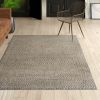 Gray 9' x 12' Flat Woven Hand Made Wool/Cotton Gray Area Rug