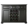 Black Wood Sideboard Buffet Server Table Dining Storage Cabinet