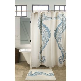 Seahorse Shower Curtain Beach Ocean Style 100% Cotton