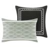 Twin / Twin XL 4-Piece Black White Damask Print Comforter Set