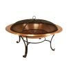 30-inch Copper Fire Pit with Steel Stand and Sprak Screen
