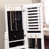 White Full Length Tilting Cheval Style Floor Mirror with Jewelry Storage